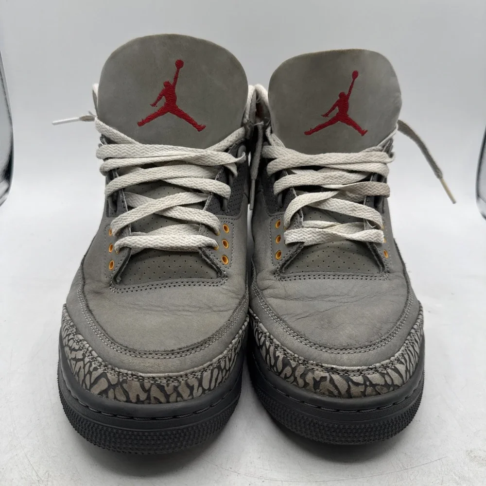 Jordan 3 Retro Cool Gray High Top Athletic Orange Accent Size 10 CT8532-012